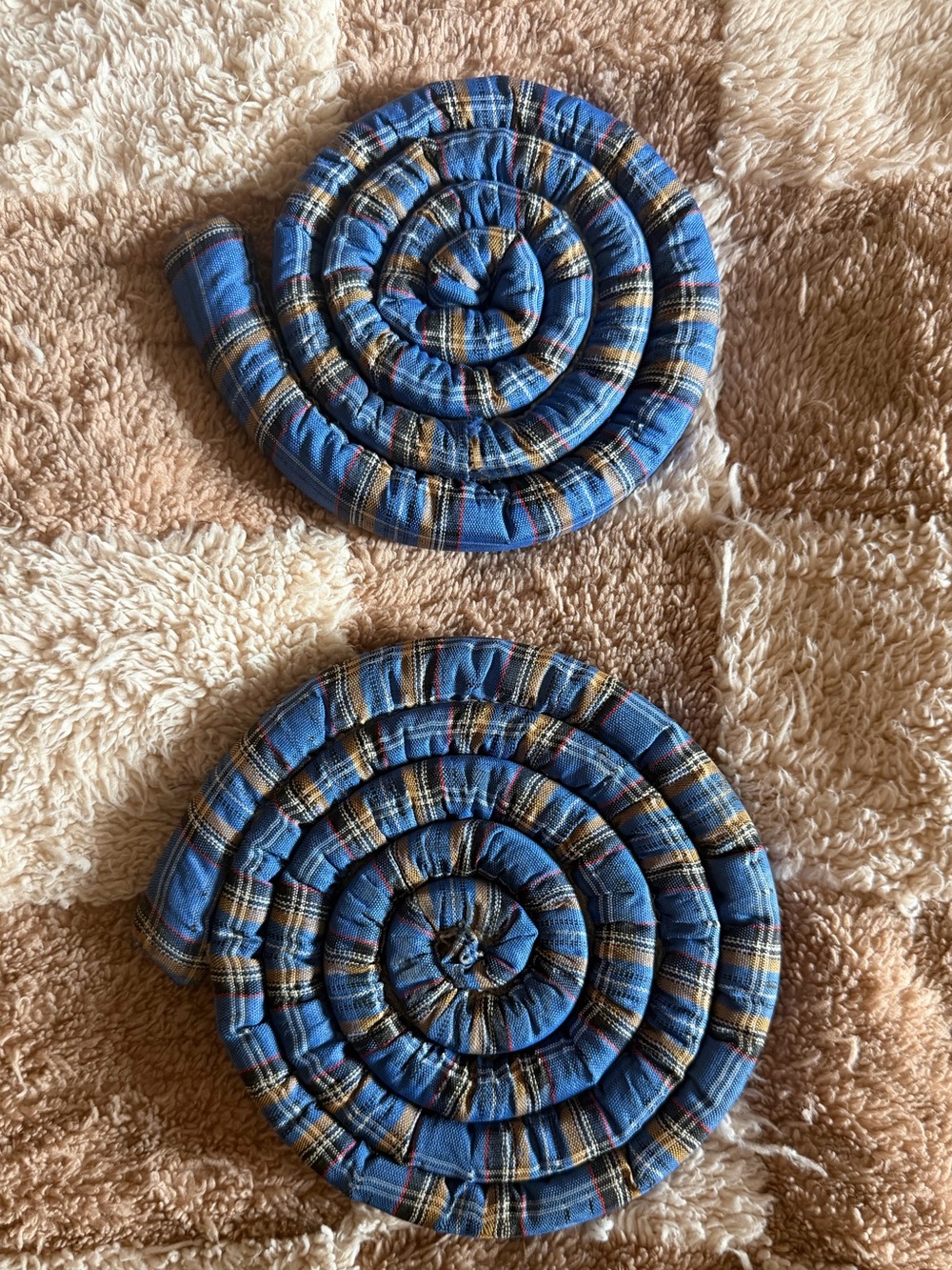 🌀2Pc VTG Spiral Weighted Heat-Resistant Table Protectors Coasters for Hot Dishes